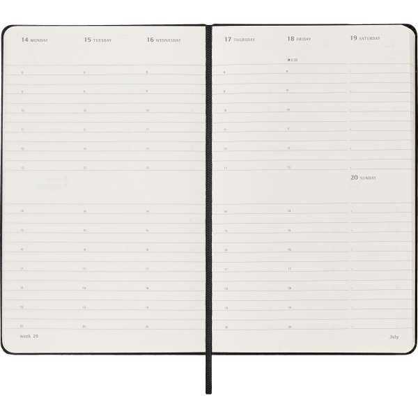 Moleskine 2025 Kalender | H | Uge v. | L | Sort