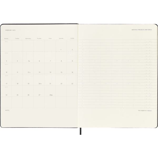 Moleskine 2025 Kalender | H | Uge Pro v. | XL