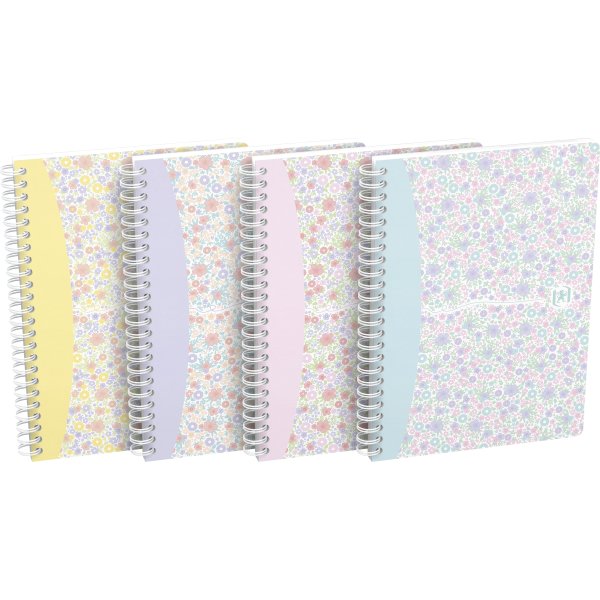 Oxford Floral Spiralbog A5 | Linjeret | Ass.