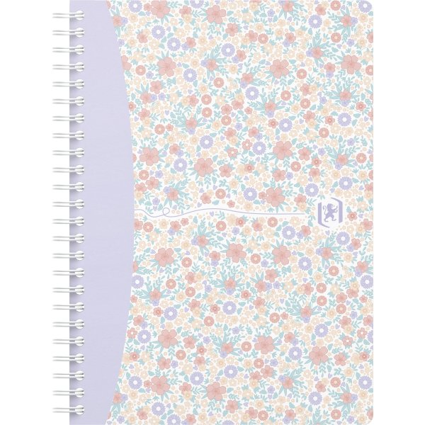 Oxford Floral Spiralbog A5 | Kvadreret | Ass.