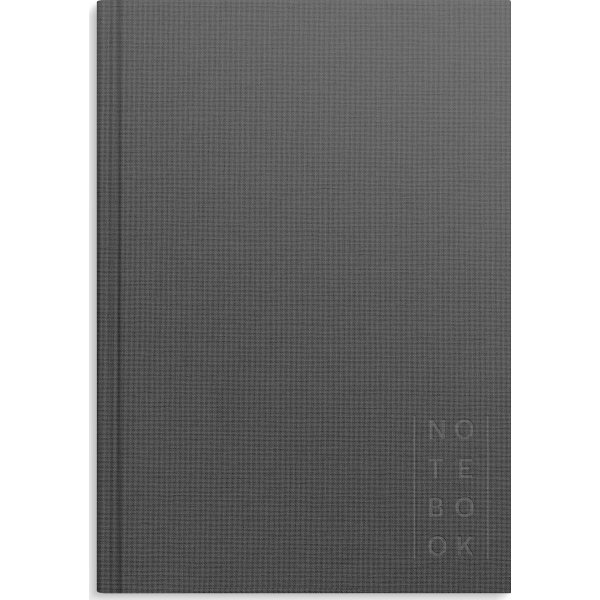 Burde Notesbog, tekstil, A5, linjeret, dark grey