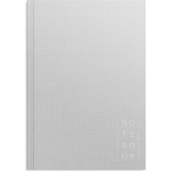 Burde Notesbog, tekstil, A5, linjeret, light grey