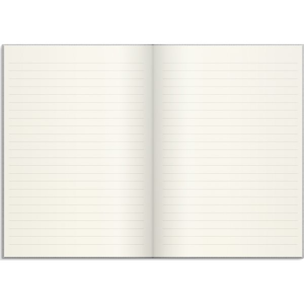 Burde Notesbog, tekstil, A5, linjeret, light grey