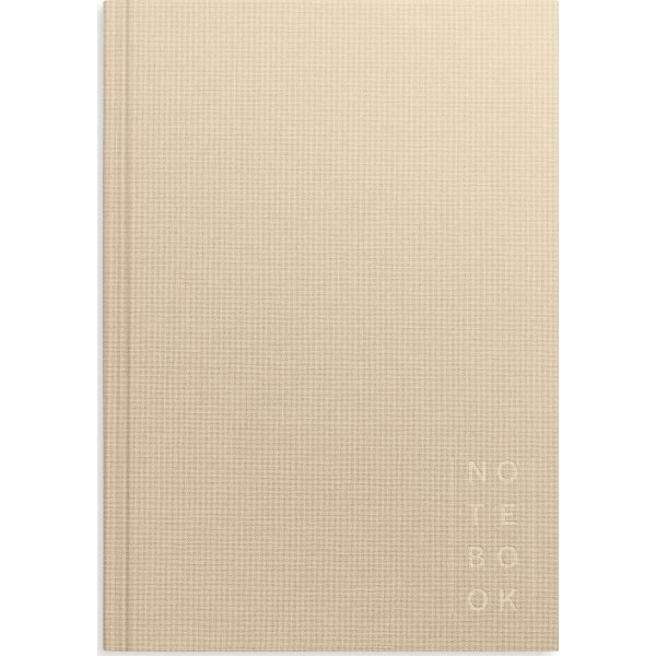 Burde Notesbog, tekstil, A5, linjeret, beige