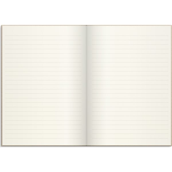 Burde Notesbog, tekstil, A5, linjeret, beige