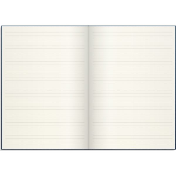 Burde Notesbog, tekstil, A4, linjeret, dark blue