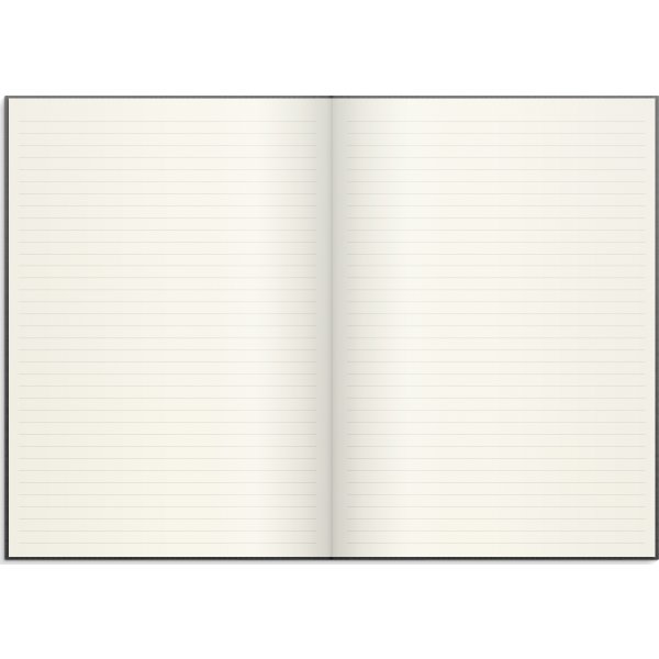 Burde Notesbog, tekstil, A4, linjeret, dark grey