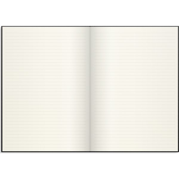Burde Notesbog, tekstil, A4, linjeret, black
