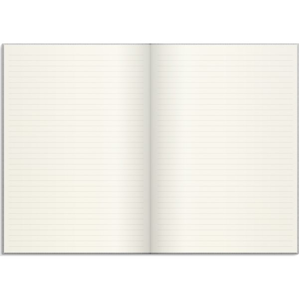 Burde Notesbog, tekstil, A4, linjeret, light grey