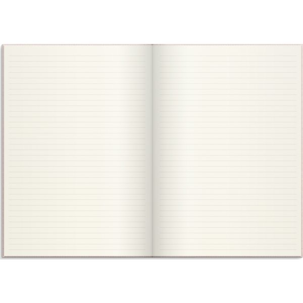 Burde Notesbog, tekstil, A4, linjeret, pink