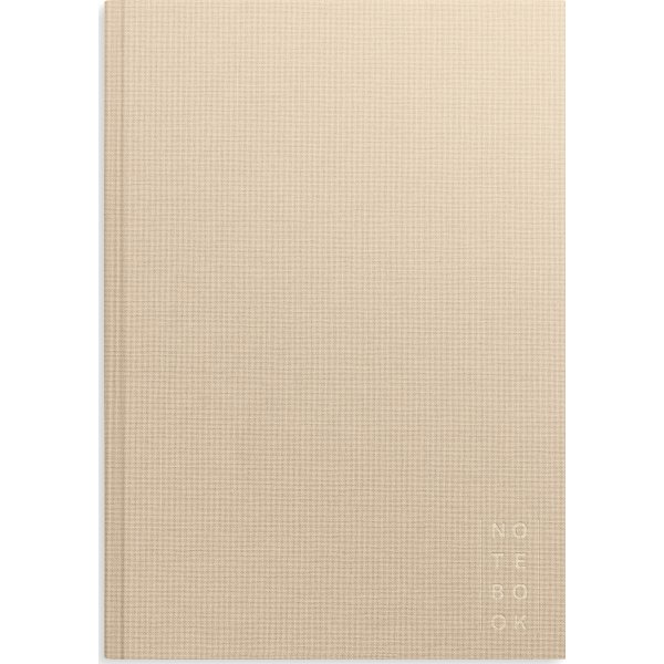 Burde Notesbog, tekstil, A4, linjeret, beige