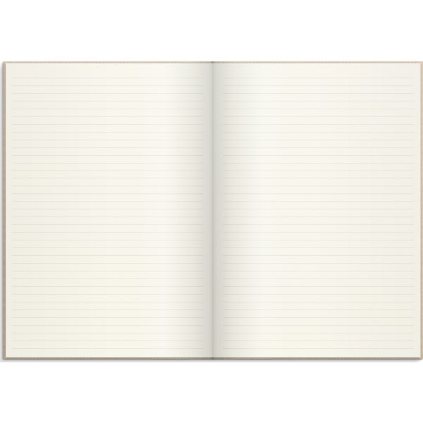 Burde Notesbog, tekstil, A4, linjeret, beige