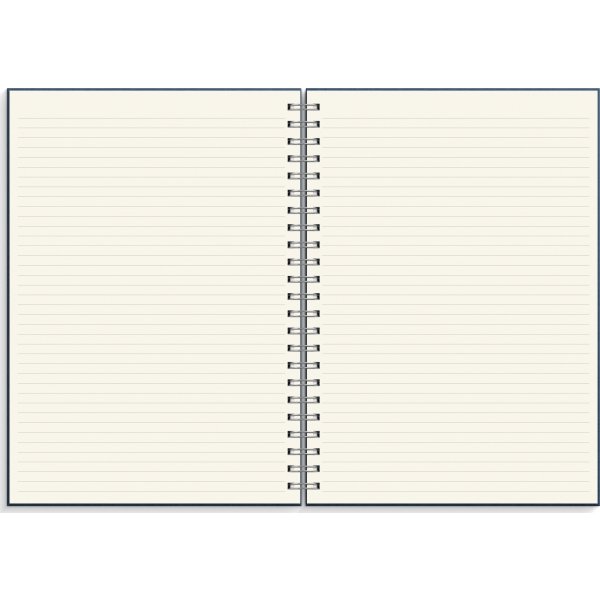 Burde Notesbog, tekstil, A4, linjeret, dark blue