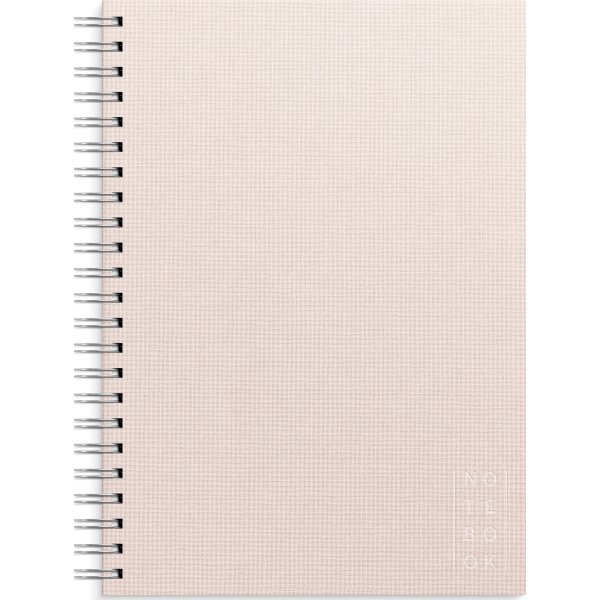 Burde Notesbog, tekstil, A4, linjeret, pink