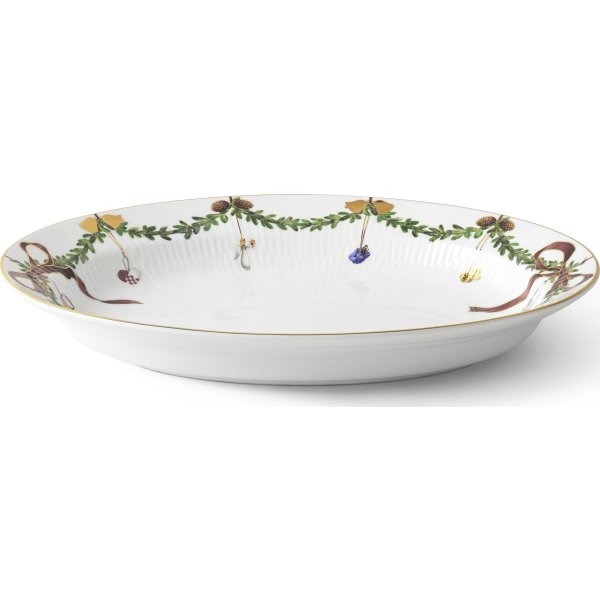 Royal Copenhagen Stjerne Riflet Jul Fad Ovalt 34cm