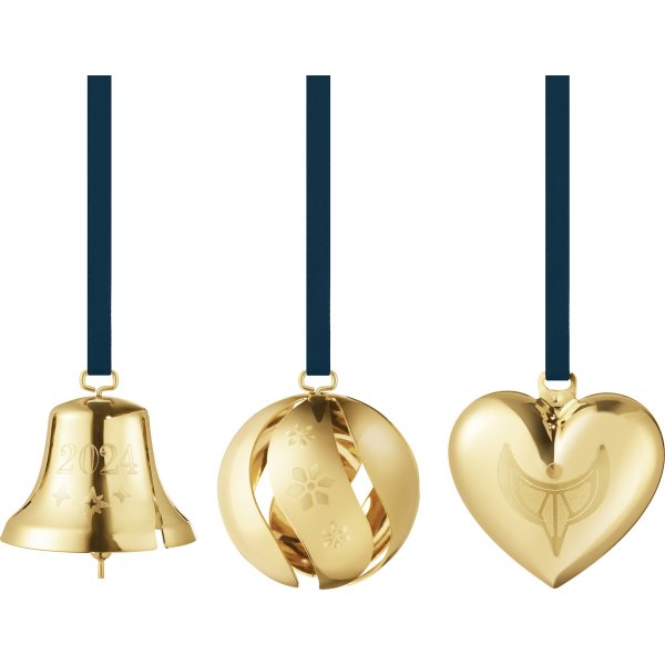 Georg Jensen Ornamentsæt 2024, guld, 3 dele