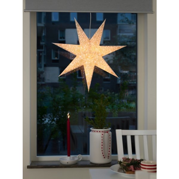 Papirstjerne, Hængende, Mønster, Ø60, Guld