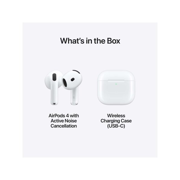 Apple AirPods (4. gen) høretelefoner med ANC, hvid