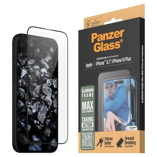 PanzerGlass iPhone 16 plus, gennemsigtig