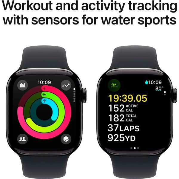 Apple Watch Series 10 (GPS+4G) 46mm, jet sort, M/L