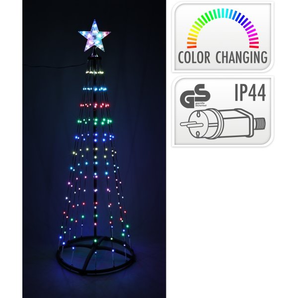 Lystræ m/Sort Stativ og Lyskæde H150 cm 154 LED