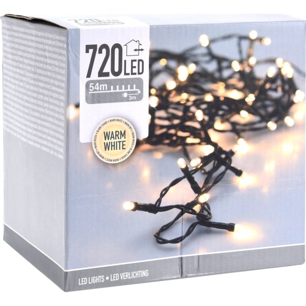 Lyskæde 720 LED, 5,4 meter, varm hvid