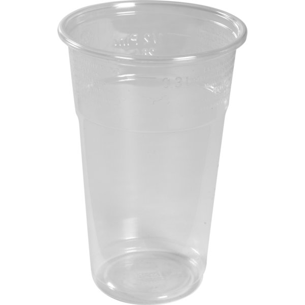 Plastikglas m/ tappestreg, PP, Klar 30 cl, Smal