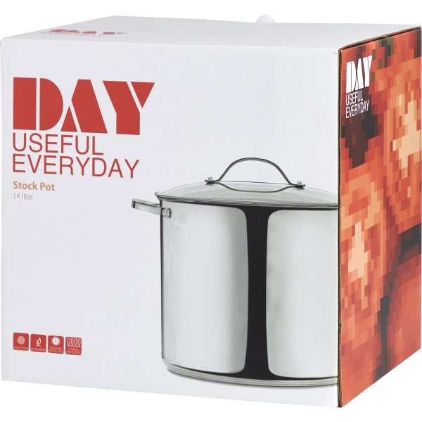 Gryde m/låg, rustfrit stål, 14L