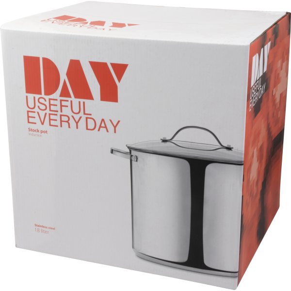 Gryde m/låg, rustfrit stål, 18L