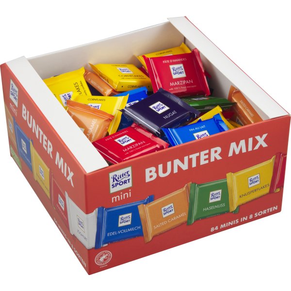 Ritter Sport Mini, 8 varianter, 84 stk.