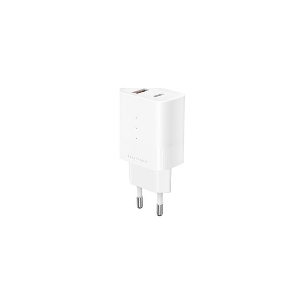 Ëssentials oplader, 30W, USB-A & USB-C, hvid