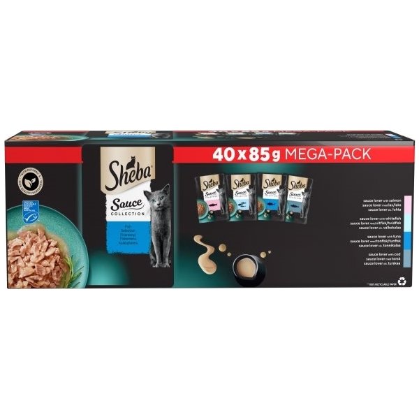 Sheba fine flakes portionsposer, fisk, 40x85 g