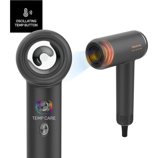 Taurus Hårtørrer Digital Force 2000 Ionic, sort