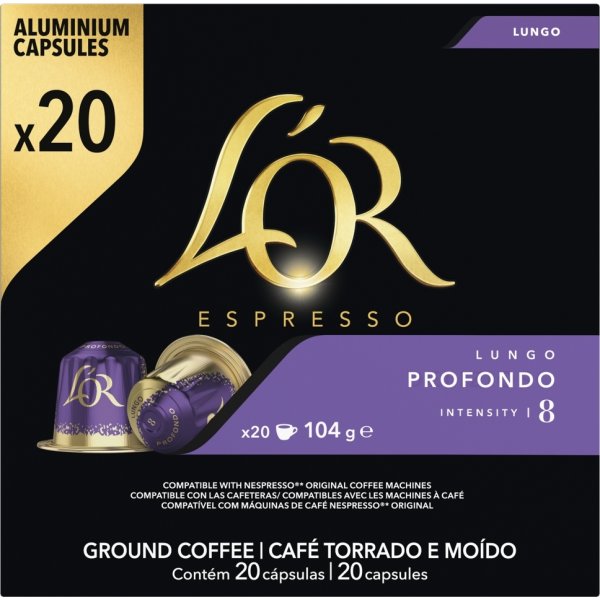 L'OR Lungo Profondo Kaffekapsler 20 stk.