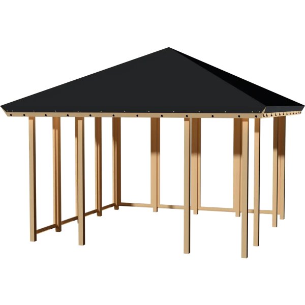 Plus Pavillon 2, 2 lukkede sider, sort tag