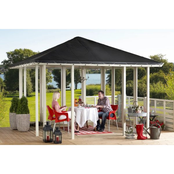 Plus Pavillon 2, 2 lukkede sider, sort tag