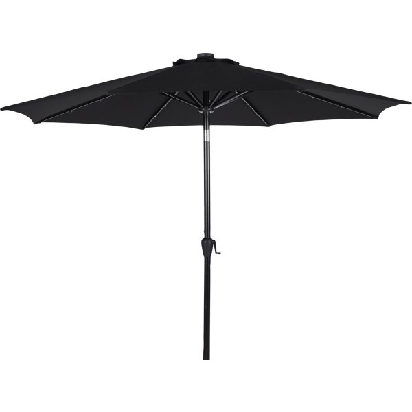 Felix parasol m/krank, tilt, solar LED, Ø3m, sort