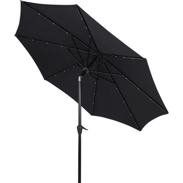 Felix parasol m/krank, tilt, solar LED, Ø3m, sort