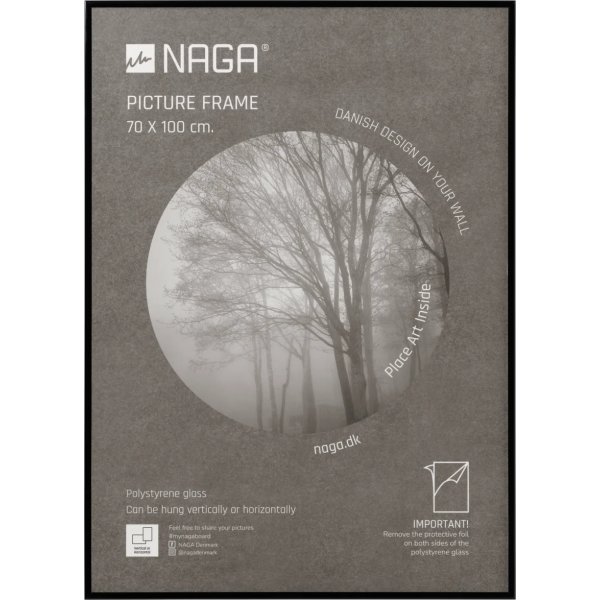 NAGA Ramme til plakater 70 x 100 cm, sort