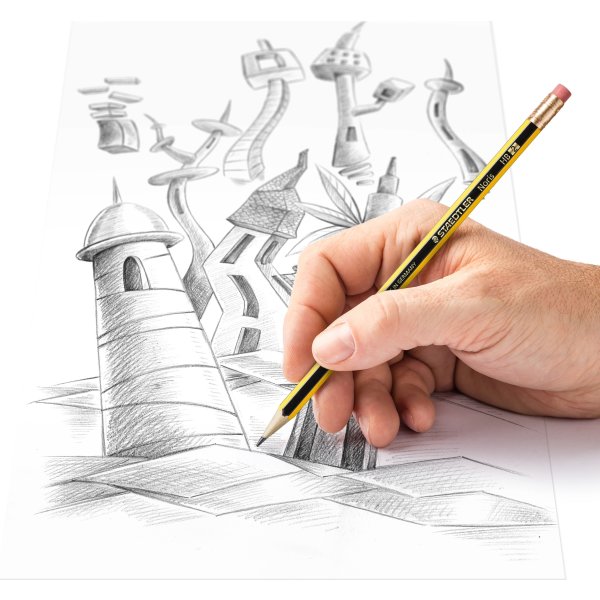 Staedtler Noris 122 Blyant m. viskelæder