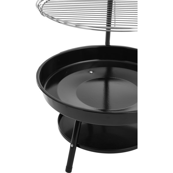 Dangrill tripod bålsted med bålfad og rist, sort