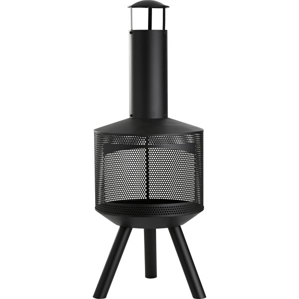 Dangrill bålsted med skorsten, sort