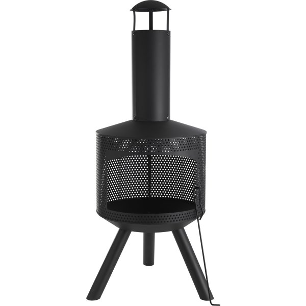 Dangrill bålsted med skorsten, sort