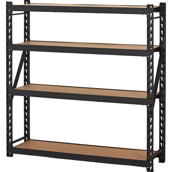 Stålreol m. 4 hylder, 600 kg, 180x180x45 cm