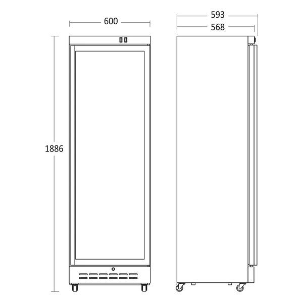 DEMO Scandomestic DC389BD - Displaykøleskab