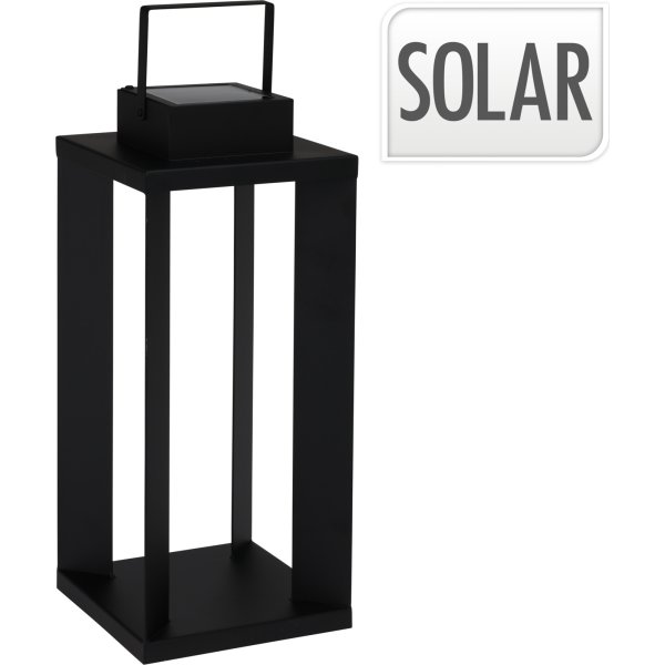 Solcelledrevet lanterne, H51,5 cm, sort