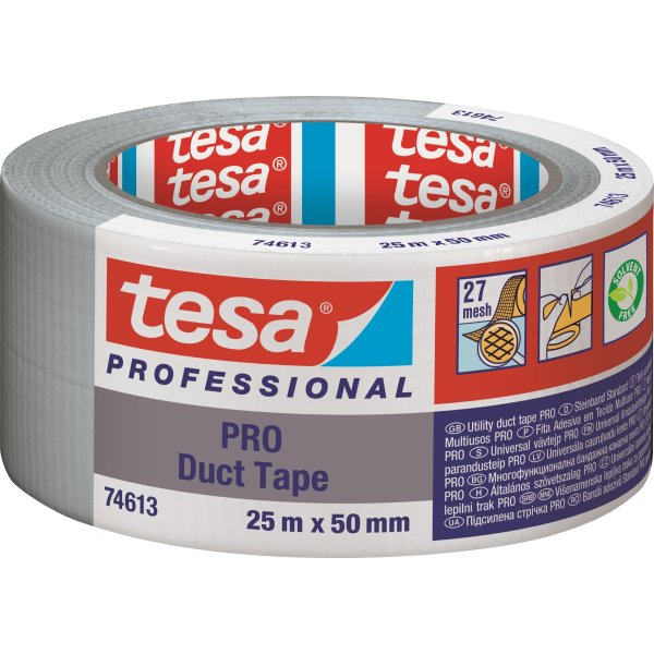 tesa Pro Lærredstape, 50mm x 25m, grå