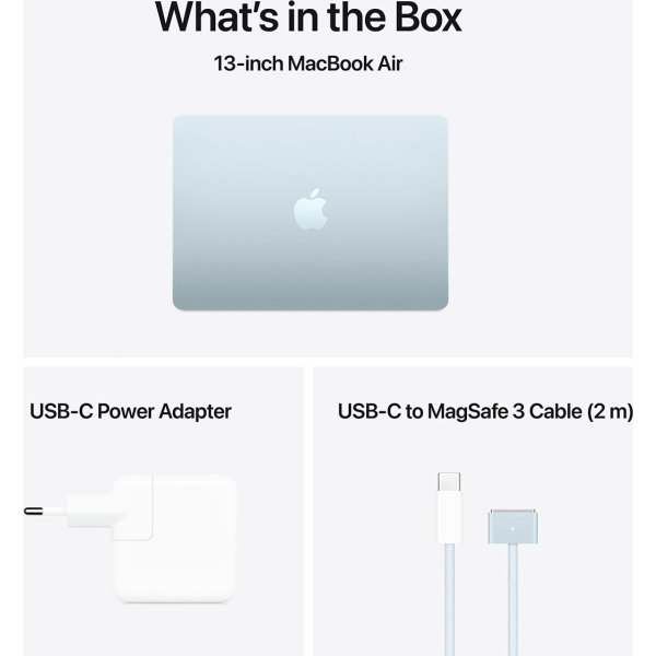Apple MacBook Air M4 13", 16GB, 512GB, skyblå