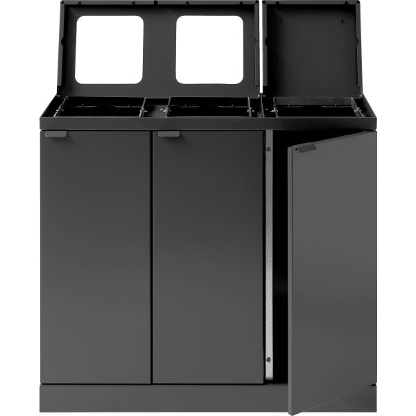 Bica Basic 887 Avfallsstation 3x45L/Lock, Antracit