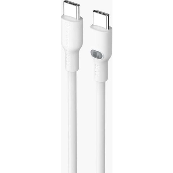 Powertrend Ladekabel USB-C til USB-C 2m, hvid